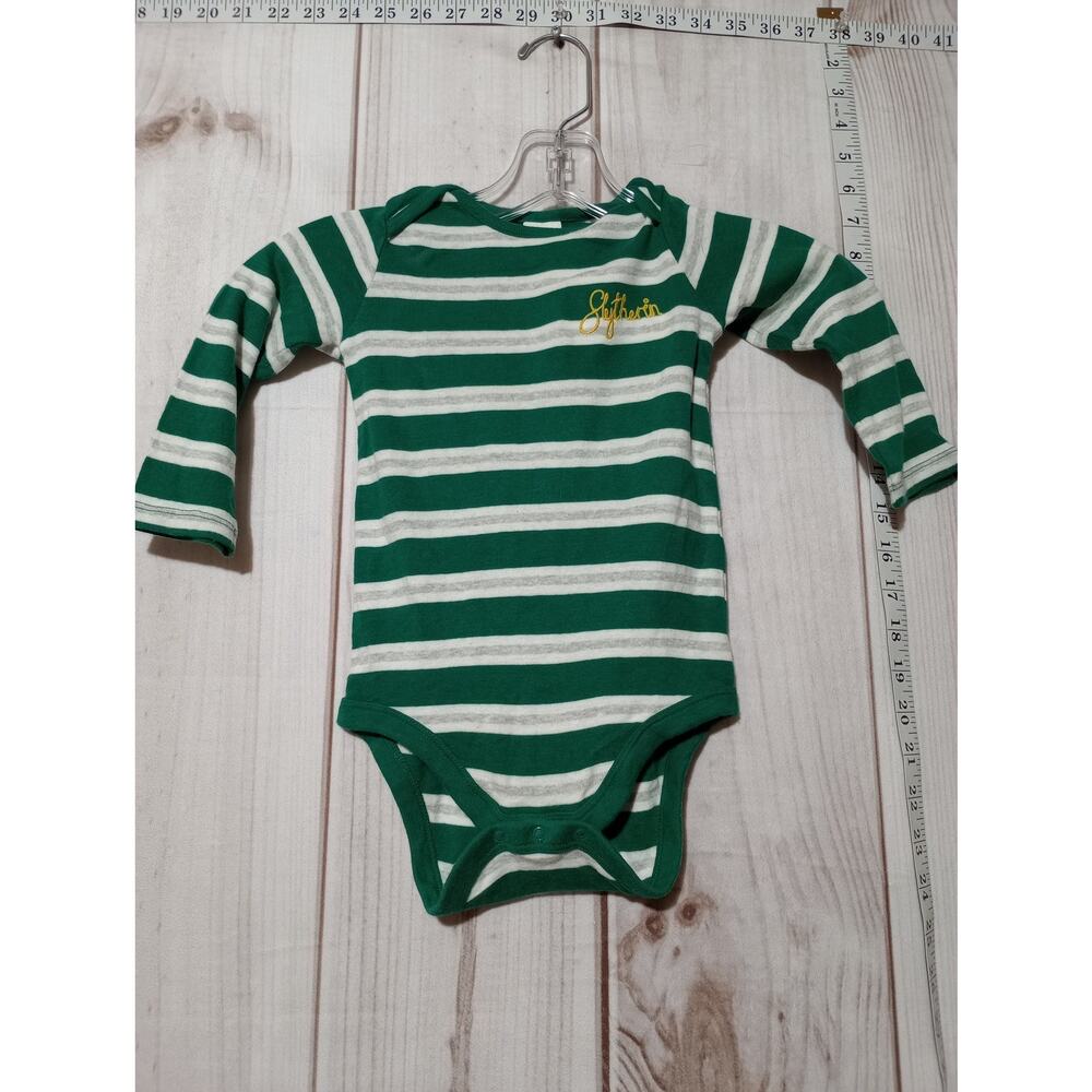Baby Boden Harry Potter Slytherin Striped Bodice Green‎ White 18-24M Long Sleeve